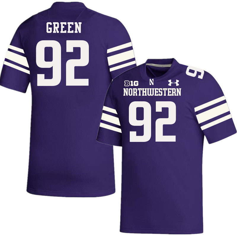 Northwestern Wildcats #92 Mason Green College Football Jerseys Stitched-Purple